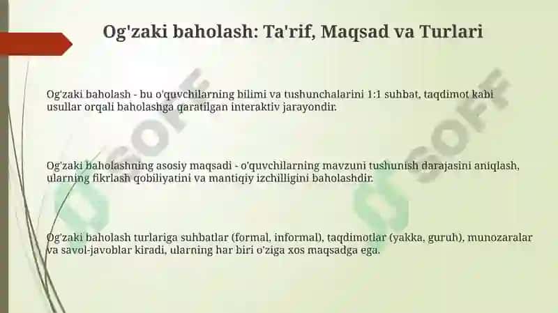 Og'zaki baholash 3