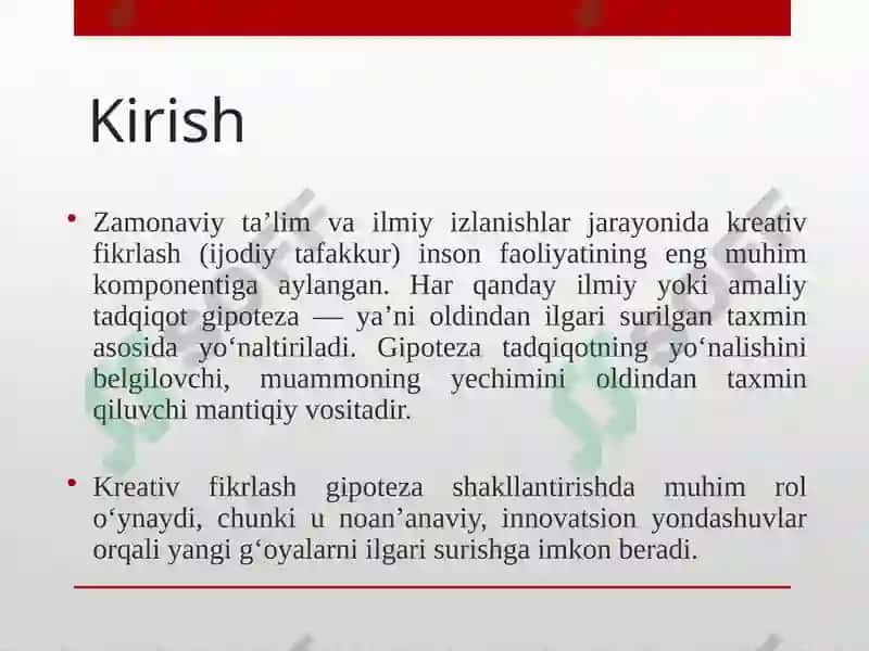 Gipotezanishakllantirish vositalari 3