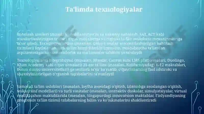 Tarbiyaviy ta'sir etish usullari va vositalari 3