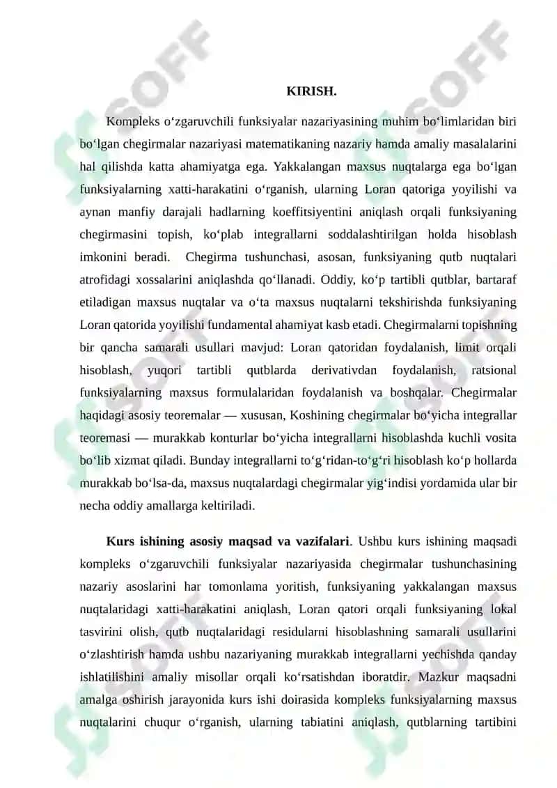 Chegirmalar nazariyasi va uning tadbiqlari. 3