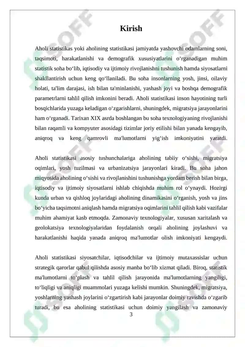 Aholi statistikasi 3