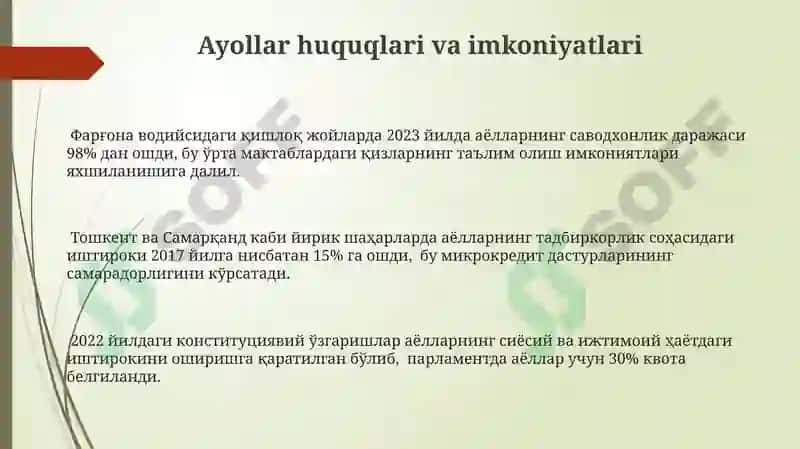 O'zbekistondagi ijtimoiy o'zgarishlar 3