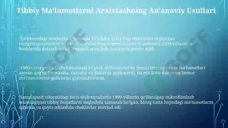 Tibbiyot axborotlarni arxivlash usullari 3