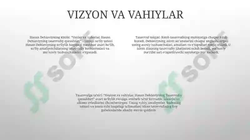 Hasan Dehlaviyning Tasavvufiy Qarashlari 3