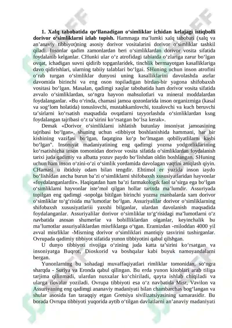 O‘zbekiston dorivor o‘simliklarining xom ashyo bazasi 3