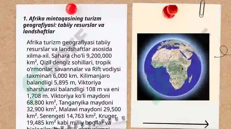 Afrika mintaqasining turizm geografiyasi 3