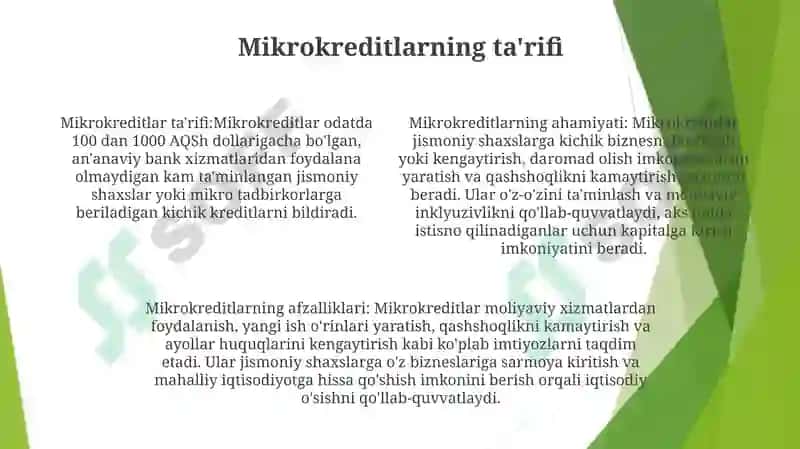 Mikrokreditlar Va Uning Ahamiyati 3