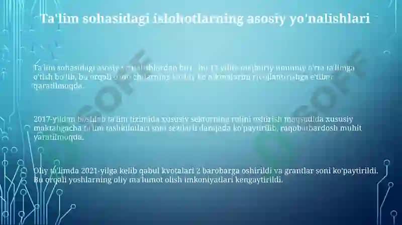 O'zbekiston Respublikasi ta'lim sohasidagi islohotlar 3