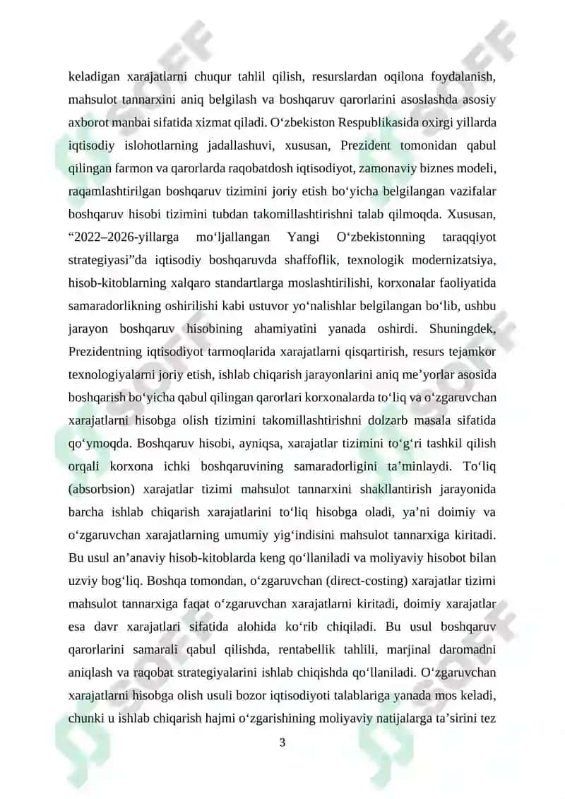Toʻliq va oʻzgaruvchan harajatlarni xisobga olish 3