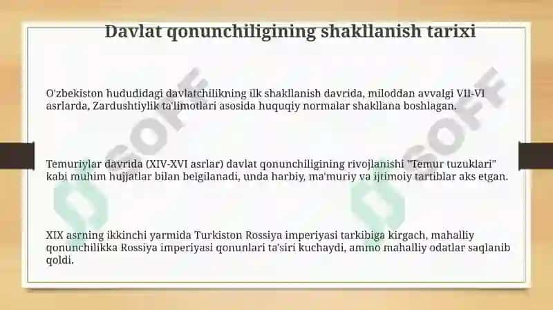 O’zbekiston diyoridagi davlatlar qonunchilik tarixi 3