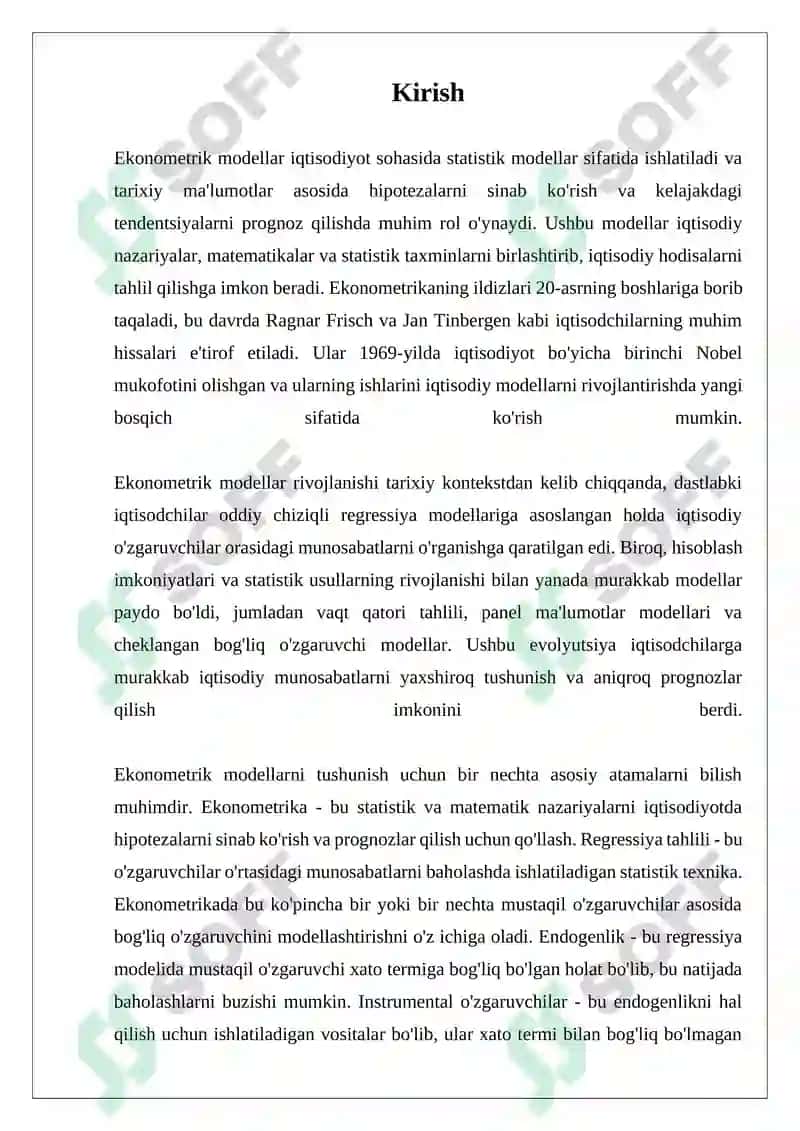 EKONOMETRIK MODELLAR 3