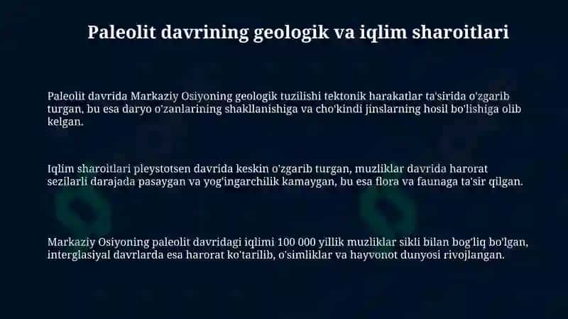 Oʻrta Osiyo paleolit davrida 3