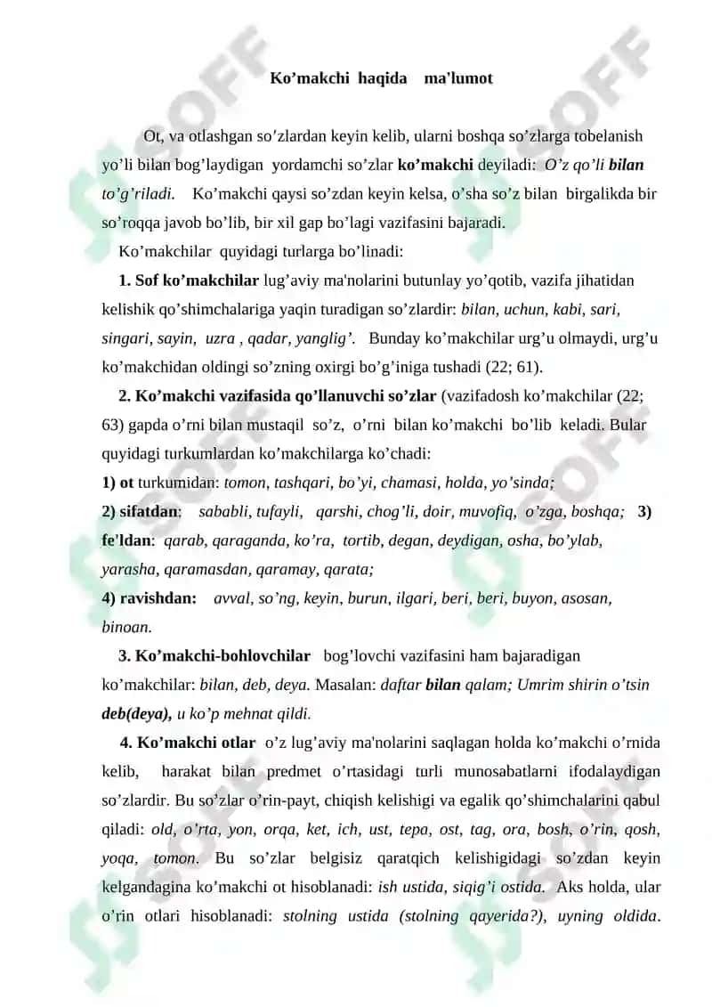 YORDAMCHI SO‘Z TURKUMLARI 3