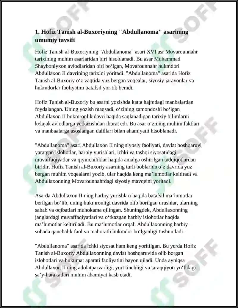 Hofiz Tanish al-Buxoriyning "Abdullanoma" asari 3