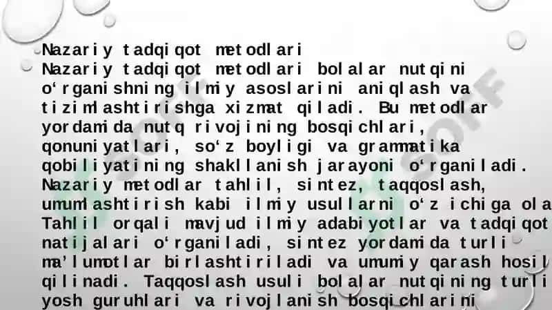 Bolalar nutqini ustirish fanining tadqiqot metodlari 3