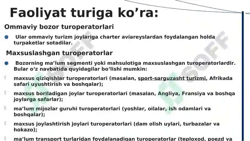 TUROPERATORLARNI TOIFALARGA AJRATISH 3
