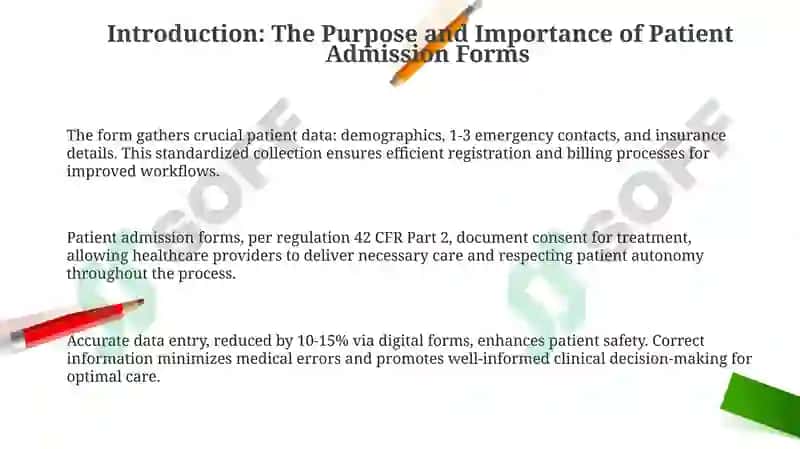 Patient Admission Form Design 3