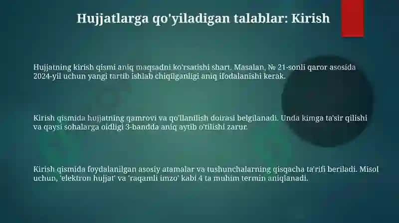 Ishhujjatlar va asosiy talablar 3