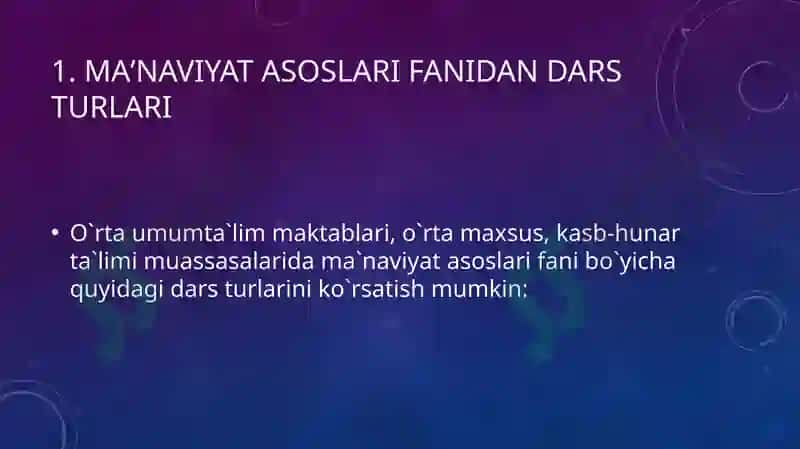 Ma`naviyat Asoslari Fanidan Darslar 3