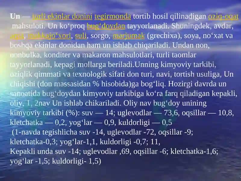 Un va kraxmal.Shakar,asal,patoka 3