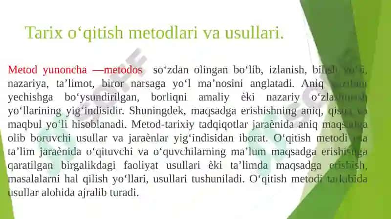 Tarixo‘qitishning metodlari va ularning klassifikatsiyasi 3