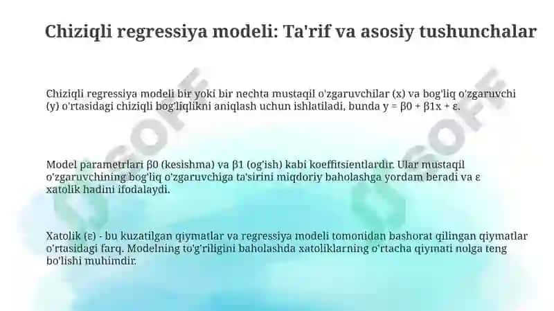 Chiziqli regressiya modeli 3