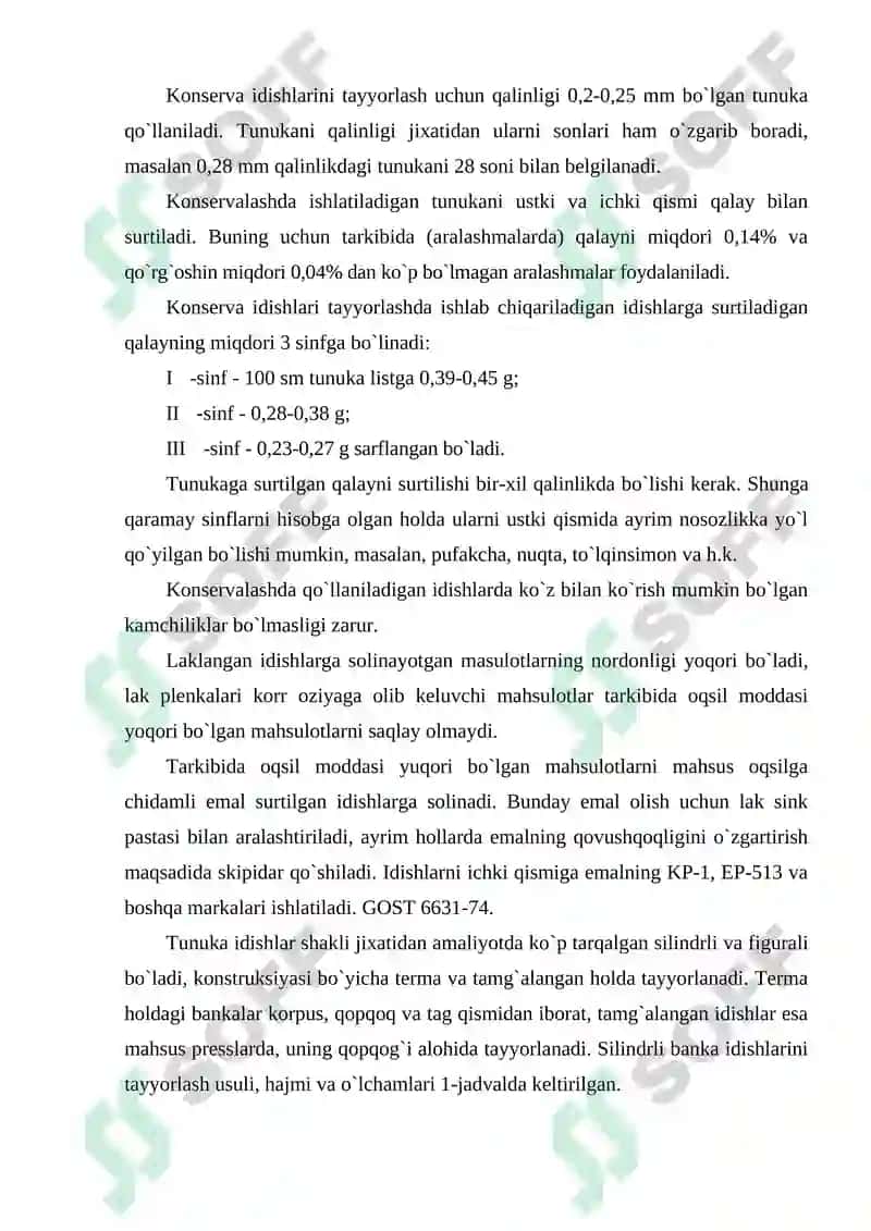 Tunuka va shisha idishlar bobining o`quv mоduli ishlanmasi 3