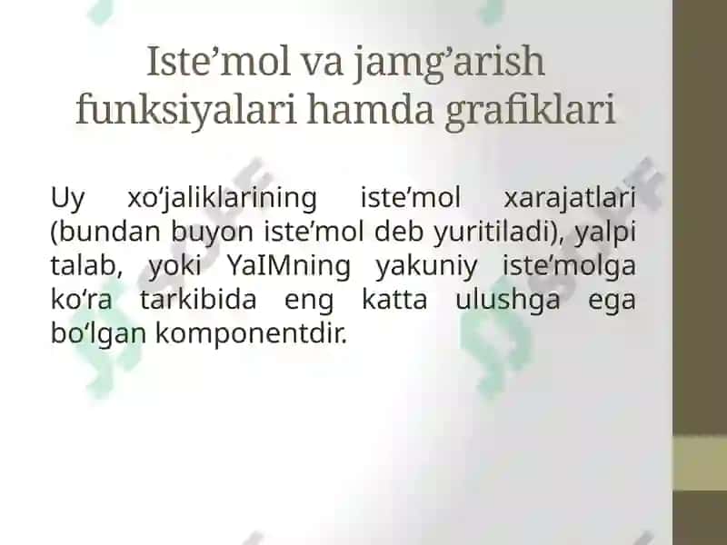 Iste’mol va jamg‘arish 3