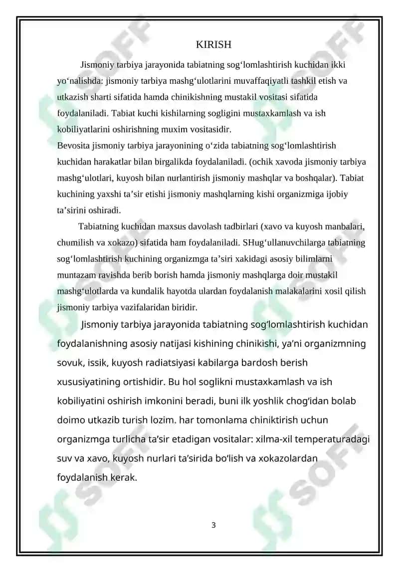 Tabiatning sog’lomlashtiruvchi kuchlari va gigiyenik omillar 3