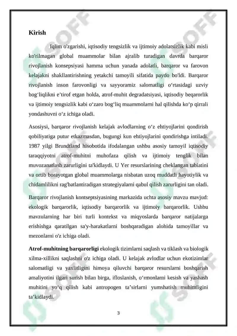 Barqaror rivojlanish mavzulari 3