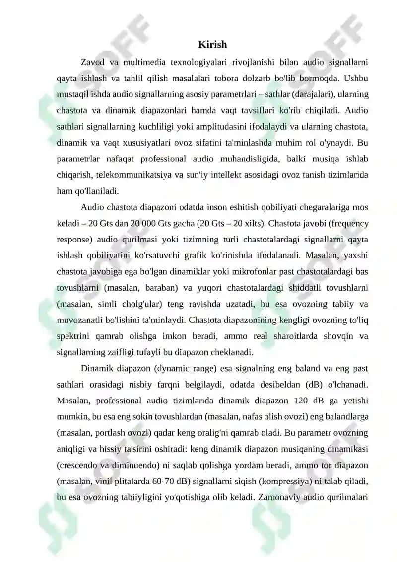 Sathlar, sathlarning chastota va dinamik diapazonlari, vaqt tavsiflari 3