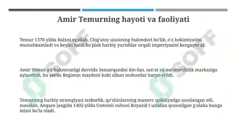 Amir Temurning hayoti va faoliyati 3