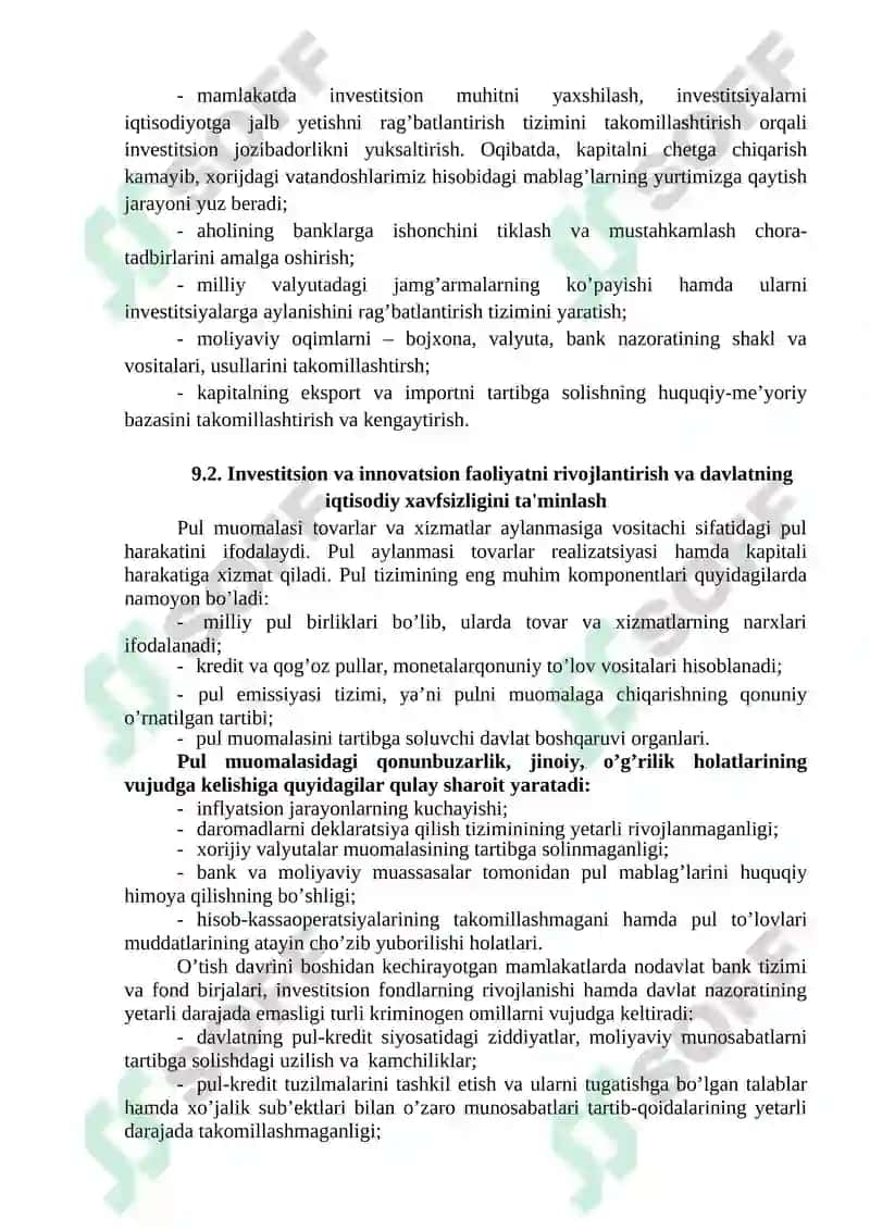 IQTISODIY XAVFSIZLIKNI TA'MINLASH TIZIMIDA INVESTITSION VA INNOVATSION FAOLIYAT 3