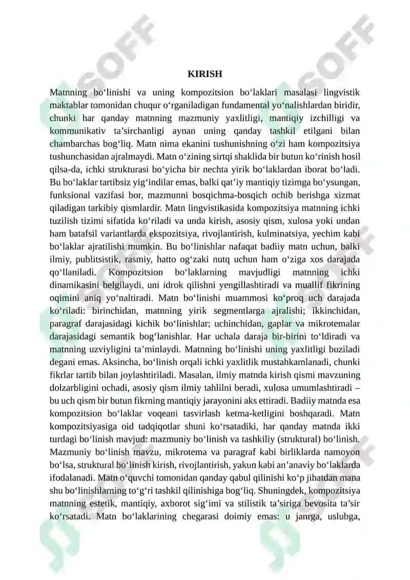 Matnning bolinishi uning kompozitsion bolaklari 3