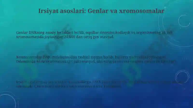 Irsiyat va irsiy kasalliklar 3