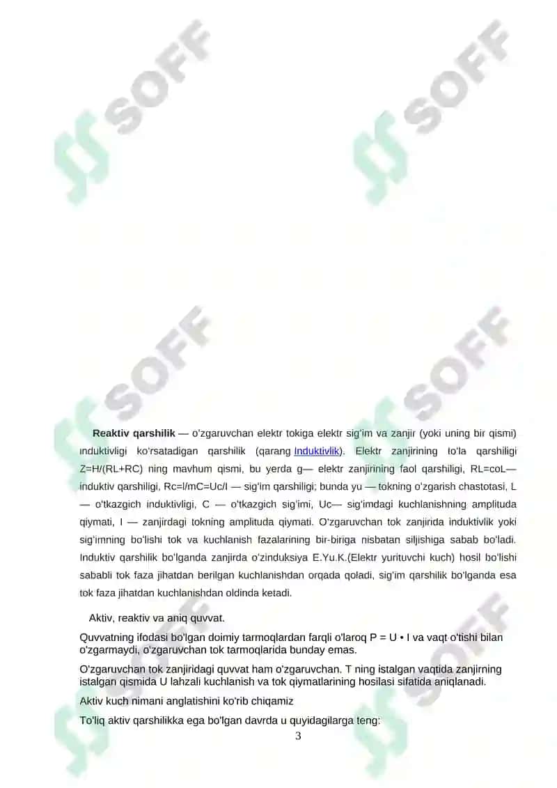 Aktiv va reaktiv qarshiliklarning farqi 3