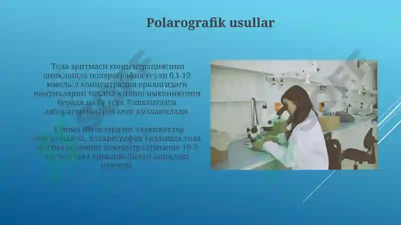 Tola olish eritmalari konsentratsiyalarini aniqlash usullari 3
