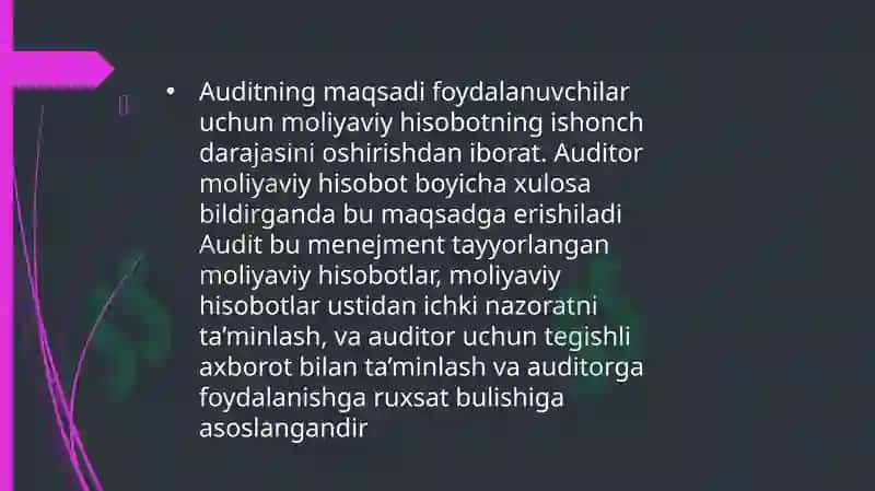 Auditning umumiy rejasi ni tayyorlash xususiyatlari 3