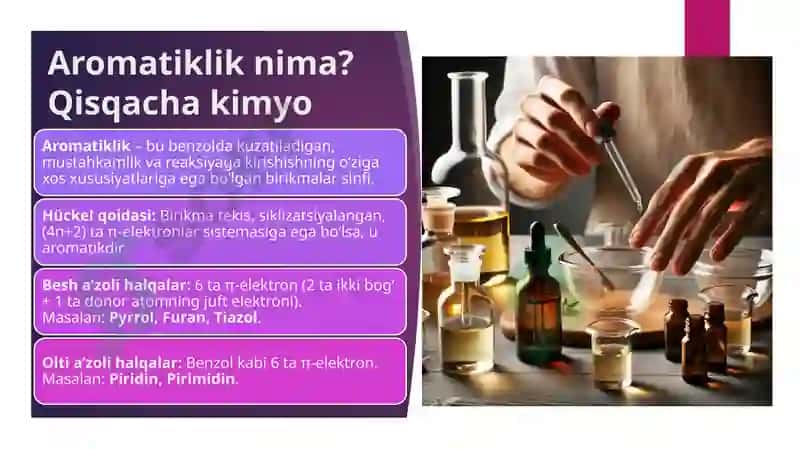 Dorivor preparatlar tarkibidagi besh va olti a’zoli aromatic birikmalar 3