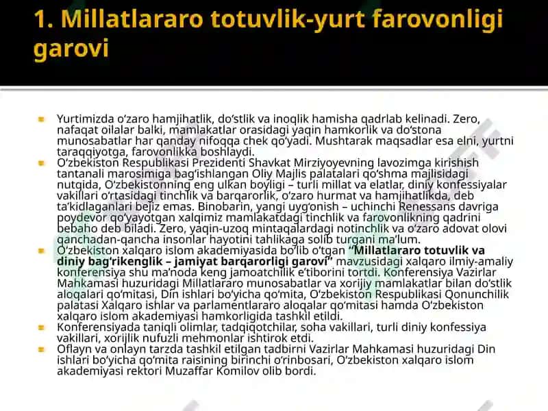 Millatlar aro totuvlik-yurt farovonligi garovi 3