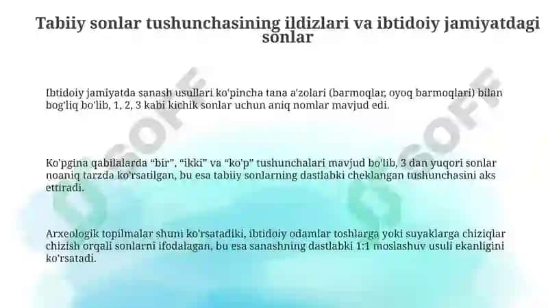 Natural son va nol tushunchasining vujudga kelishi tarixini oʻrganish 3