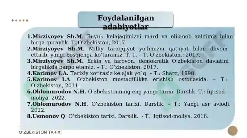 KIRISH. “O‘ZBEKISTONNING ENG YANGI TARIXI” O‘QUV FANINING PREDMETI, MAQSADI VA VAZIFALARI, NAZARIY-METODOLOGIK TAMOYILLARI. 3