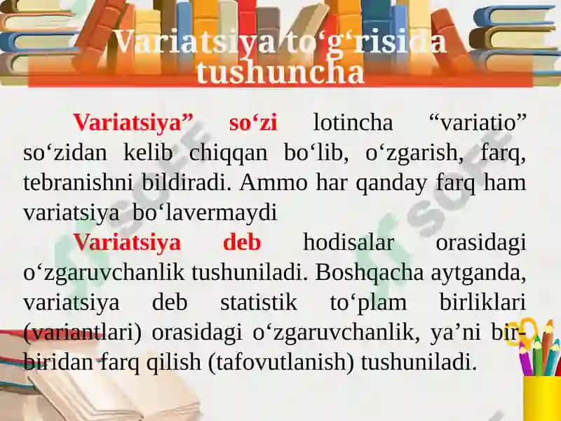 VARIATSIYA KO‘RSATKICHLARI 3