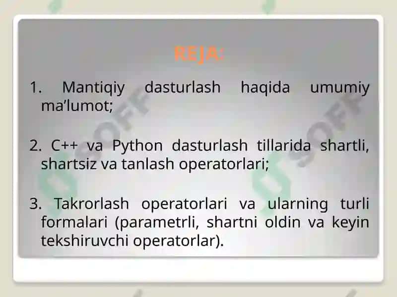 Mantiqiy dasturlash texnologiyasi 3