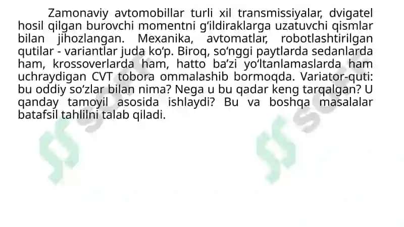 Variatorli uzatmalar qutisi 3