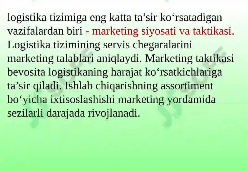 LOGISTIKA va MARKETING 3