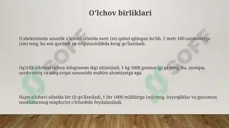 O‘lchovbirliklari.FoizProporsiya 3