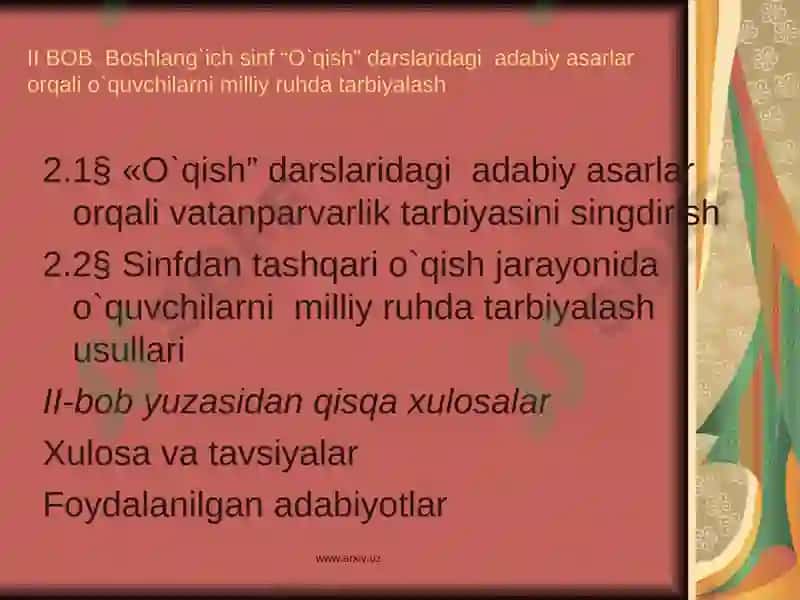 Boshlang`ich sinf "O`qish" darslaridagi adabiy asarlar 3