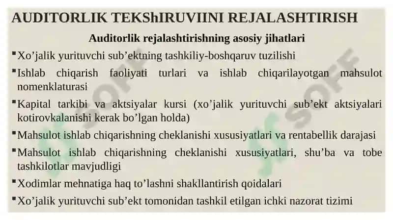 AUDITORLIK TEKSHIRUVINI REJALASHTIRISH 3