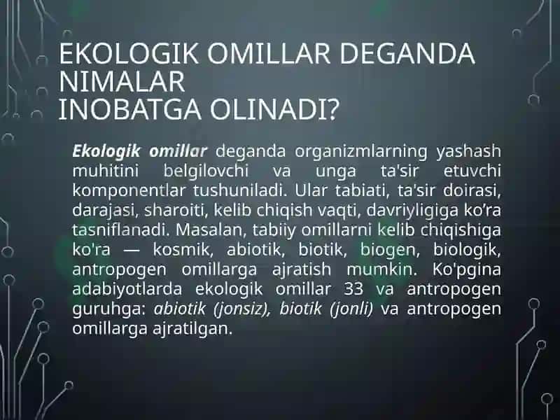 Ekologiya va Biz! 3